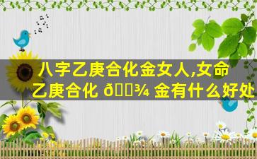 八字乙庚合化金女人,女命乙庚合化 🌾 金有什么好处